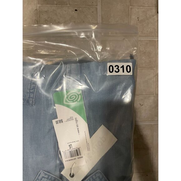 Workshop Republic Clothing Light Blue Tencel-Lyocell Button-Up Tunic Shirt - Picture 9 of 9